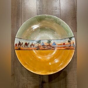 Antique Egyptian Revival Lusterware Bowl